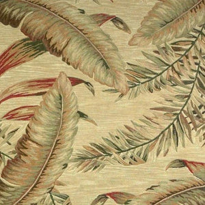 HomeRoots 8' Tropical Botanical Hand-Tufted Wool Area Rug in Brown, Green, and Red - Artisan Crafted Luxury 8' X 10' 375477