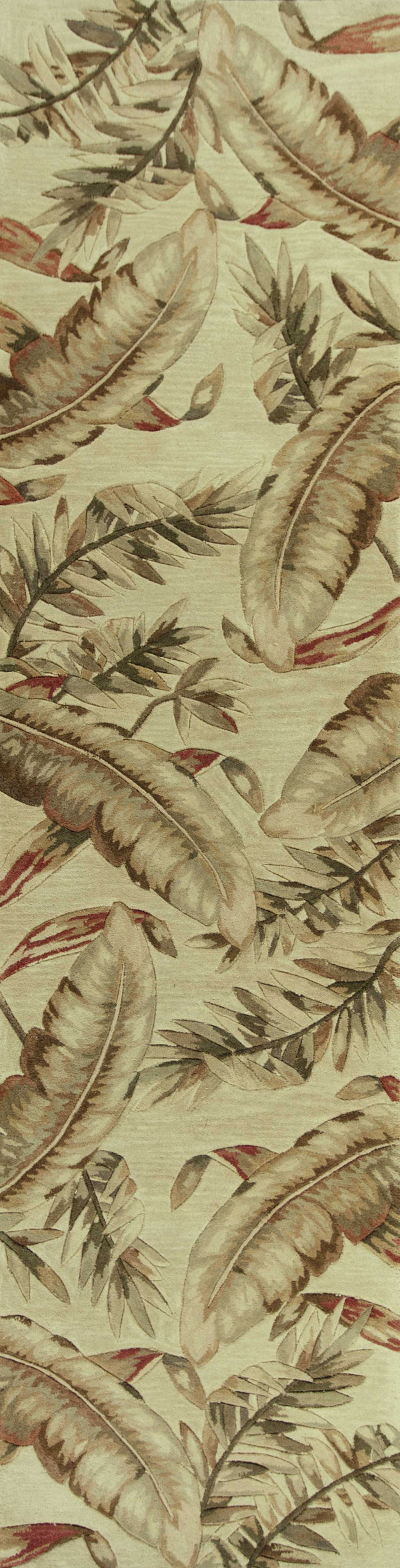 Homeroots 8' X 10' Ivory Hand Tufted Tropical Leaves Indoor Area Rug  Wool 375477