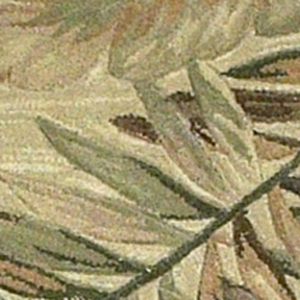 Homeroots 9' X 12' Ivory Hand Tufted Tropical Leaves Indoor Area Rug  Wool 375478
