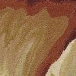 HomeRoots 10' Tropical Botanical Wool Runner Rug - Hand-Tufted Artisan Design in Ivory, Green & Red 8' Round 375483