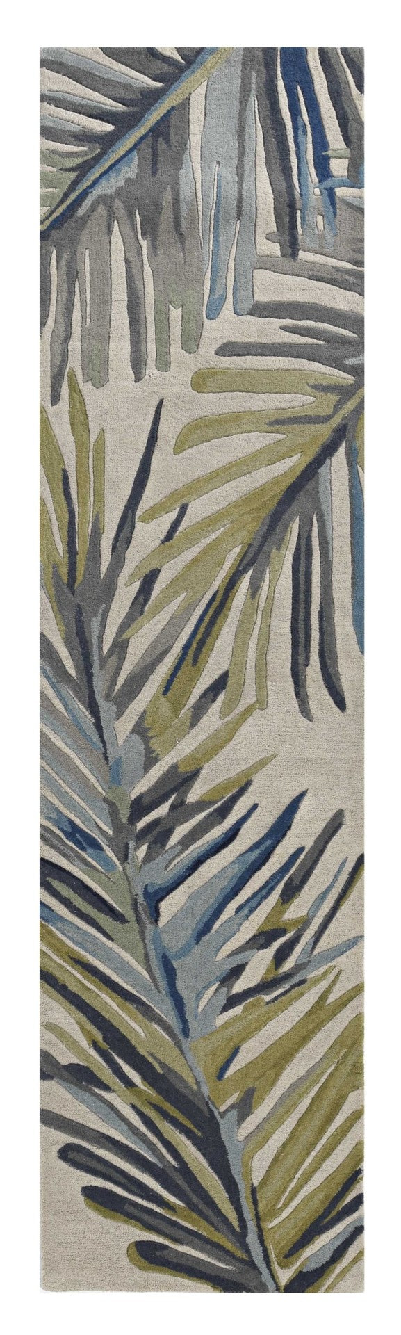 HomeRoots 10' Wool Tropical Botanical Hand-Tufted Runner Rug - Artisan-Made, Unique Design for Modern Spaces 10' Runner 375486