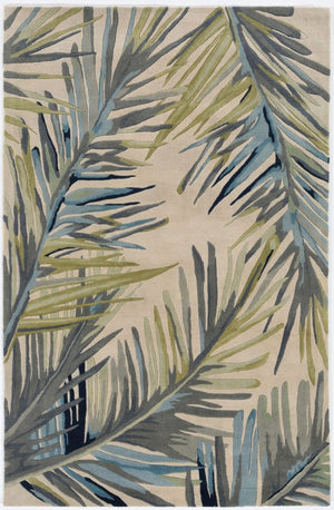 HomeRoots 10' Wool Tropical Botanical Hand-Tufted Runner Rug - Artisan-Made, Unique Design for Modern Spaces 4' X 6' 375487