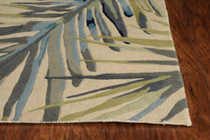 HomeRoots 10' Wool Tropical Botanical Hand-Tufted Runner Rug - Artisan-Made, Unique Design for Modern Spaces 4' X 6' 375487