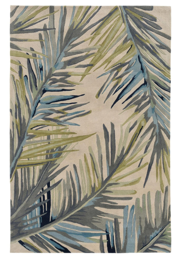 HomeRoots 10' Wool Tropical Botanical Hand-Tufted Runner Rug - Artisan-Made, Unique Design for Modern Spaces 5' X 8' 375488