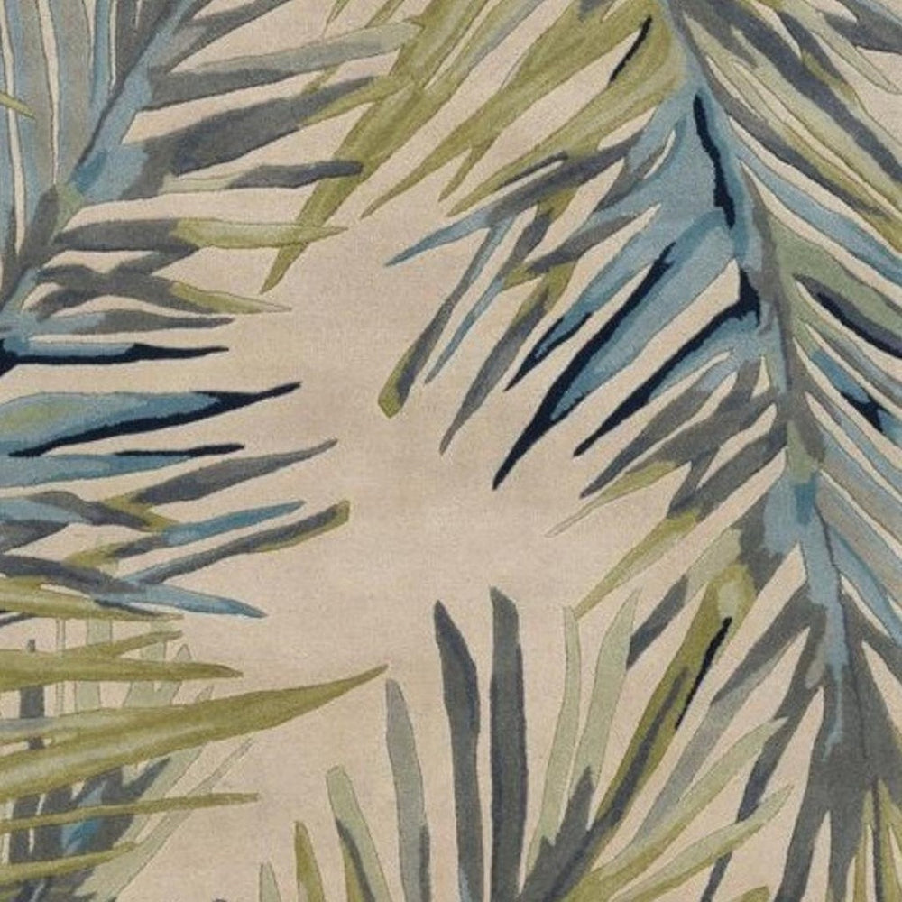 HomeRoots 10' Wool Tropical Botanical Hand-Tufted Runner Rug - Artisan-Made, Unique Design for Modern Spaces 5' X 8' 375488