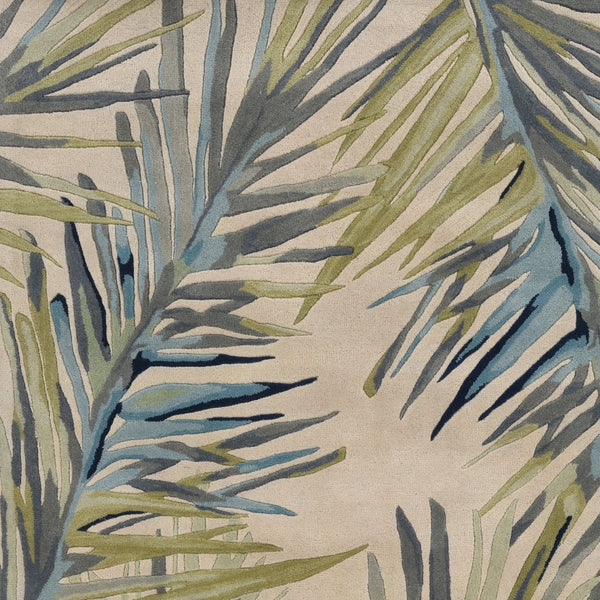 HomeRoots 10' Wool Tropical Botanical Hand-Tufted Runner Rug - Artisan-Made, Unique Design for Modern Spaces 5' X 8' 375488