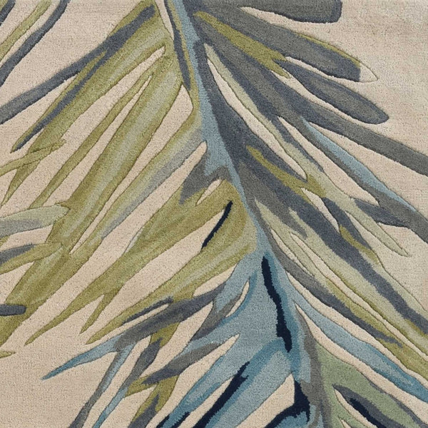 HomeRoots 10' Wool Tropical Botanical Hand-Tufted Runner Rug - Artisan-Made, Unique Design for Modern Spaces 5' X 8' 375488