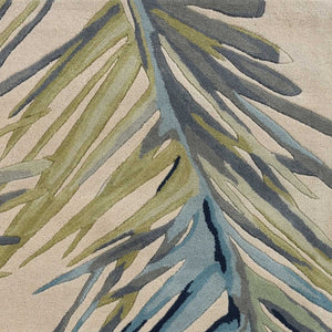 HomeRoots 10' Wool Tropical Botanical Hand-Tufted Runner Rug - Artisan-Made, Unique Design for Modern Spaces 8' Round 375490