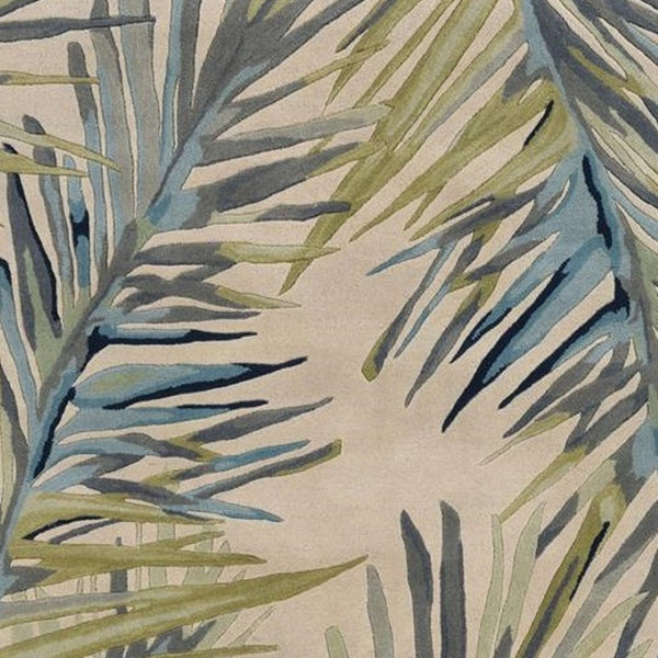 HomeRoots 10' Wool Tropical Botanical Hand-Tufted Runner Rug - Artisan-Made, Unique Design for Modern Spaces 8' X 10' 375491