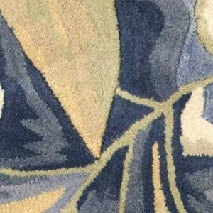 HomeRoots 10' Tropical Botanical Hand-Tufted Wool Runner Rug in Blue, Beige & Green for Elegant Spaces 5' X 8' 375495