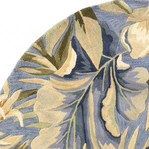 Homeroots 5' X 8' Blue Hand Tufted Tropical Plants Indoor Area Rug  Wool 375495