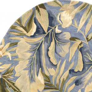 Homeroots 5' X 8' Blue Hand Tufted Tropical Plants Indoor Area Rug  Wool 375495