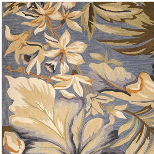 Homeroots 93 X 114 Blue Wool Rug  Wool 375498