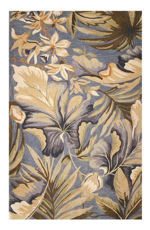 Homeroots 93 X 114 Blue Wool Rug  Wool 375498