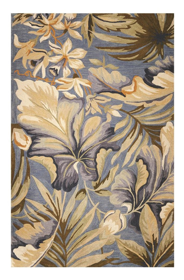 Homeroots 93 X 114 Blue Wool Rug  Wool 375498