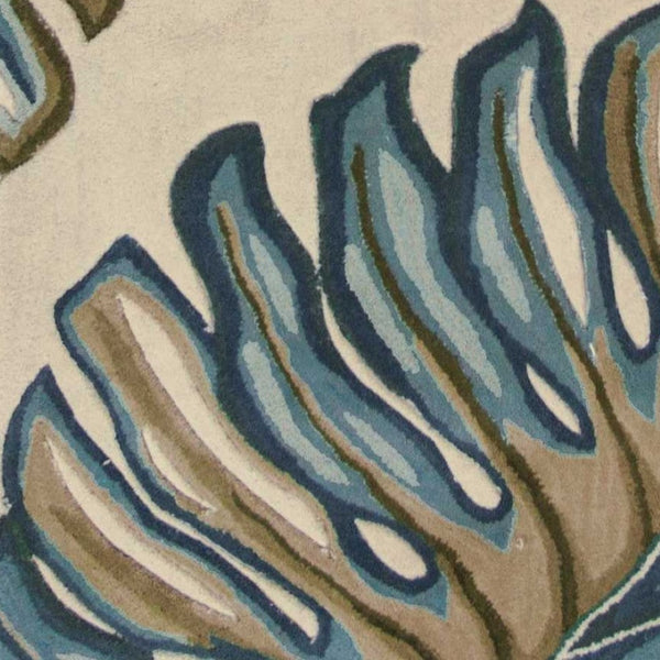 HomeRoots 10' Tropical Botanical Hand-Tufted Wool Runner Rug for Cozy Hallways and Stylish Spaces 10' Runner 375500
