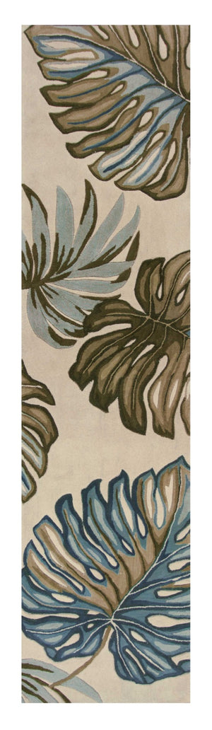 HomeRoots 10' Tropical Botanical Hand-Tufted Wool Runner Rug for Cozy Hallways and Stylish Spaces 10' Runner 375500