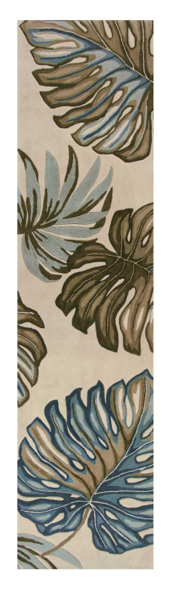 HomeRoots 10' Tropical Botanical Hand-Tufted Wool Runner Rug for Cozy Hallways and Stylish Spaces 10' Runner 375500