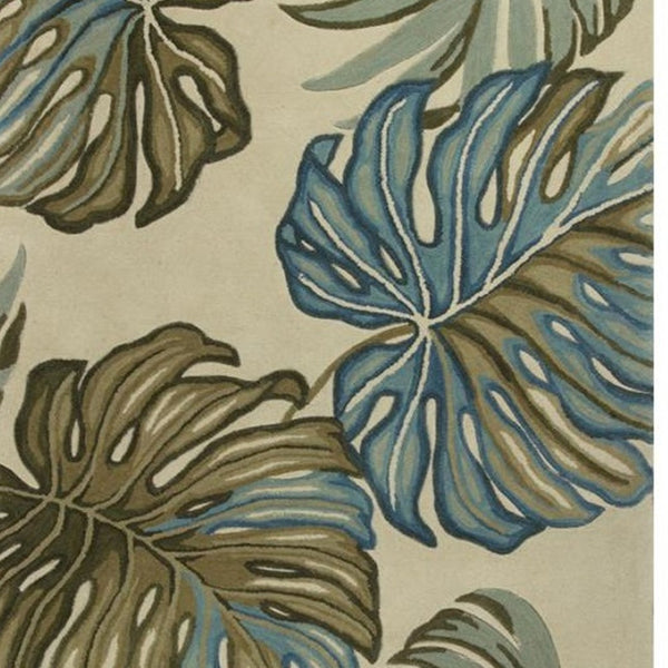 HomeRoots 10' Tropical Botanical Hand-Tufted Wool Runner Rug for Cozy Hallways and Stylish Spaces 4' X 6' 375501