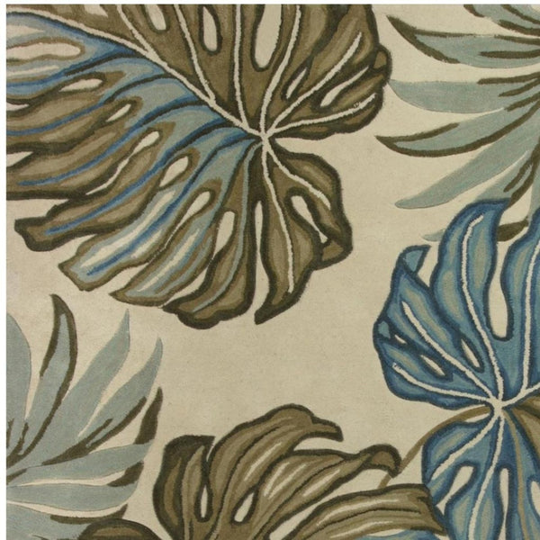 HomeRoots 10' Tropical Botanical Hand-Tufted Wool Runner Rug for Cozy Hallways and Stylish Spaces 8' X 10' 375505