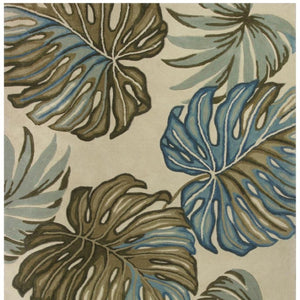 HomeRoots 9' Tropical Botanical Hand-Tufted Wool Area Rug - Plush, Versatile Design for Cozy Spaces 9' X 12' 375506