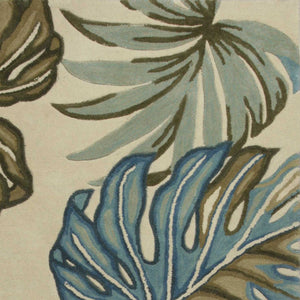HomeRoots 9' Tropical Botanical Hand-Tufted Wool Area Rug - Plush, Versatile Design for Cozy Spaces 9' X 12' 375506