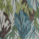 Homeroots 3' X 5' Blue And Green Botanical Leaves Area Rug  Polypropylene 375507