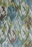 Homeroots 3' X 5' Blue And Green Botanical Leaves Area Rug  Polypropylene 375507