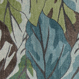 Homeroots 3' X 5' Blue And Green Botanical Leaves Area Rug  Polypropylene 375507