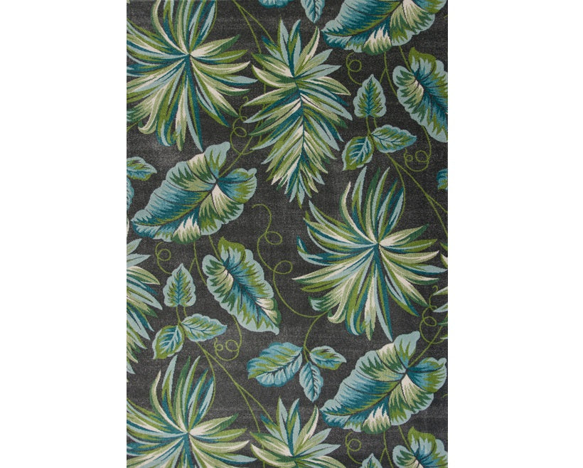 Homeroots 3' X 5' Grey Floral Polypropylene Rug  Polypropylene 375511