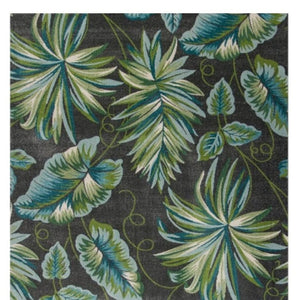 HomeRoots 10' Contemporary Botanical Leaves Area Rug in Gray, Teal & Green - Stylish, Durable & Easy-Care Design 10' X 13' 375514