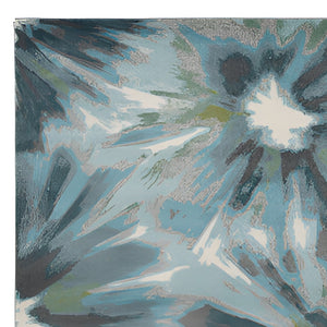 Homeroots 3' X 5' Teal Floral Area Rug  Polypropylene 375515