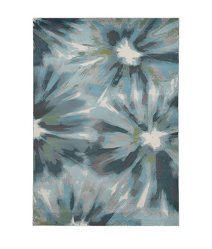Homeroots 3' X 5' Teal Floral Area Rug  Polypropylene 375515