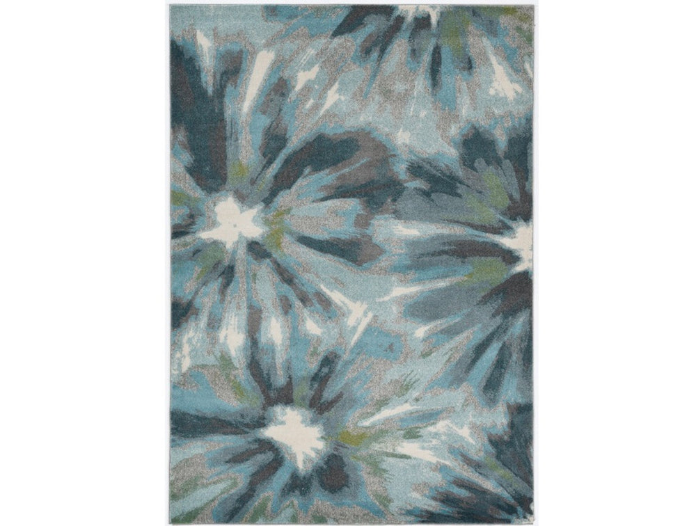 HomeRoots 10' Elegant Teal Ivory Gray Floral Area Rug - Stylish, Durable Design for High-Traffic Spaces 10' X 13' 375518