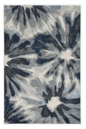 Homeroots 3' X 5' Ivory And Blue Floral Area Rug  Polypropylene 375519