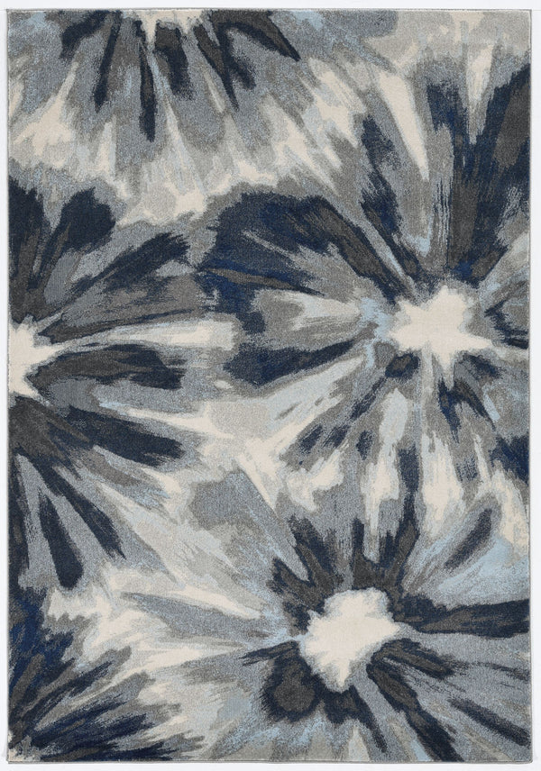 Homeroots 3' X 5' Ivory And Blue Floral Area Rug  Polypropylene 375519