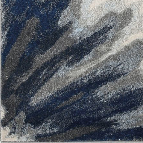 Homeroots 3' X 5' Ivory And Blue Floral Area Rug  Polypropylene 375519