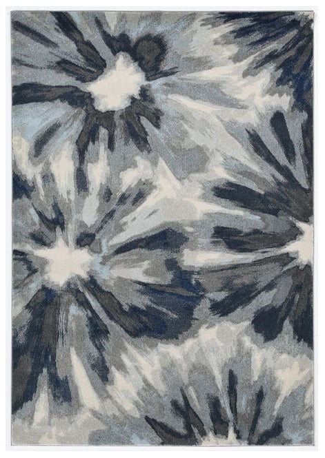 Homeroots 8' X 11' Ivory Blue Machine Woven Oversized Floral Indoor Area Rug  Polypropylene 375521