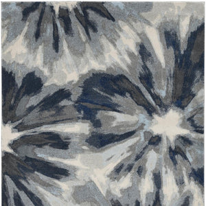 HomeRoots 8' Elegant Ivory and Blue Floral Area Rug - Durable, Stain-Resistant, Perfect for Busy Homes! 8' X 11' 375521