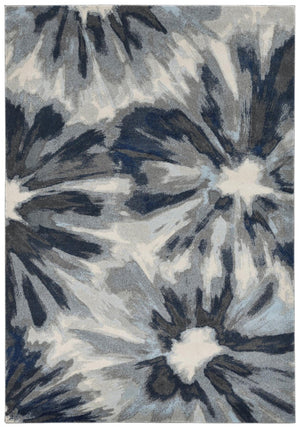 HomeRoots 8' Elegant Ivory and Blue Floral Area Rug - Durable, Stain-Resistant, Perfect for Busy Homes! 8' X 11' 375521
