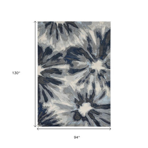HomeRoots 8' Elegant Ivory and Blue Floral Area Rug - Durable, Stain-Resistant, Perfect for Busy Homes! 8' X 11' 375521