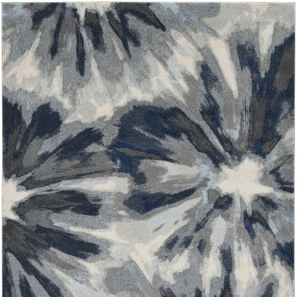 HomeRoots 8' Elegant Ivory and Blue Floral Area Rug - Durable, Stain-Resistant, Perfect for Busy Homes! 8' X 11' 375521