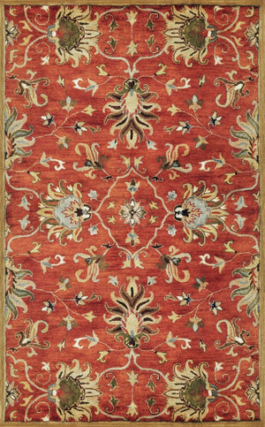 HomeRoots 7' Hand-Tufted Wool Runner Rug with Elegant Floral Medallion Design for Timeless Home Decor 7' Runner 375523
