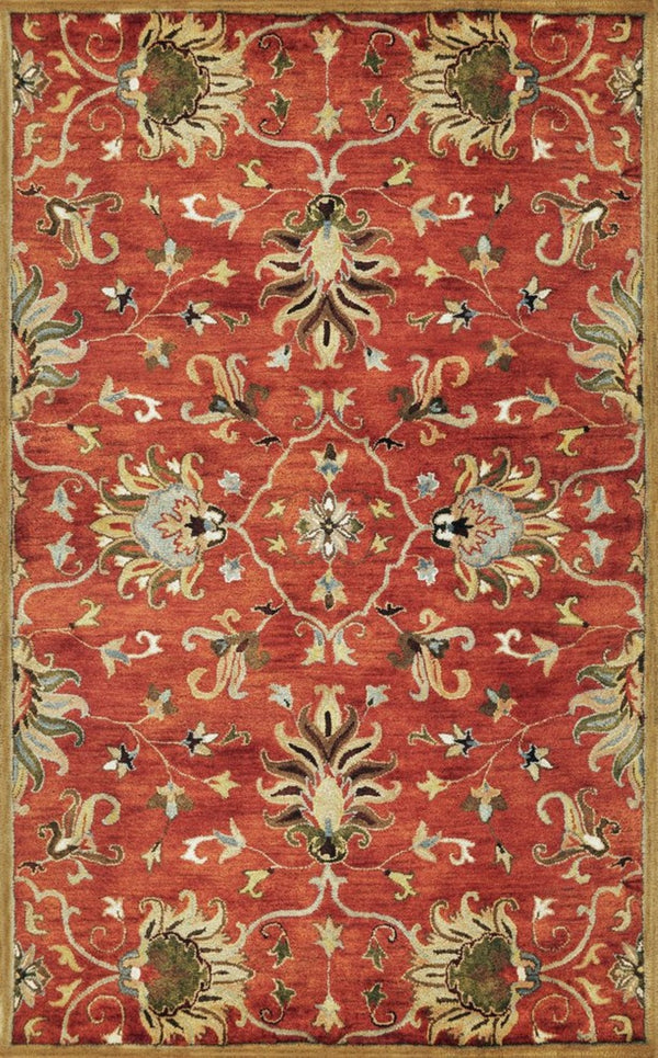 HomeRoots 7' Hand-Tufted Wool Runner Rug with Elegant Floral Medallion Design for Timeless Home Decor 7' Runner 375523