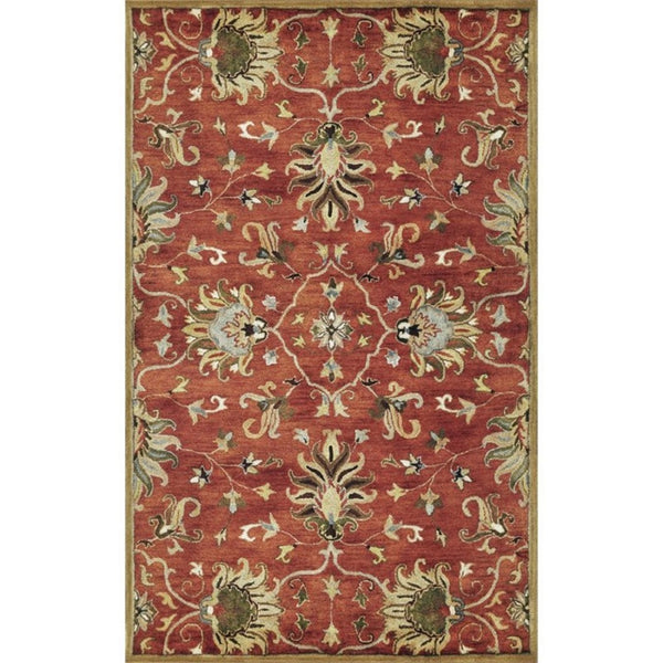HomeRoots 7' Hand-Tufted Wool Runner Rug with Elegant Floral Medallion Design for Timeless Home Decor 3' X 5' 375524