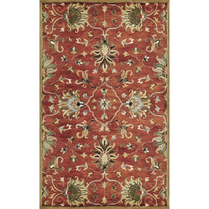 HomeRoots 7' Hand-Tufted Wool Runner Rug with Elegant Floral Medallion Design for Timeless Home Decor 3' X 5' 375524