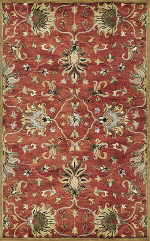 HomeRoots 7' Hand-Tufted Wool Runner Rug with Elegant Floral Medallion Design for Timeless Home Decor 9' X 13' 375528