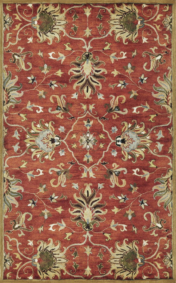 HomeRoots 7' Hand-Tufted Wool Runner Rug with Elegant Floral Medallion Design for Timeless Home Decor 9' X 13' 375528