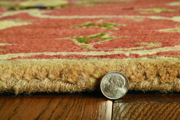 HomeRoots 7' Hand-Tufted Wool Runner Rug with Elegant Floral Medallion Design for Timeless Home Decor 9' X 13' 375528