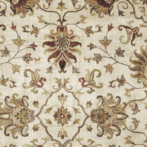 Homeroots 5' X 8' Champagne Beige Hand Tufted Traditional Floral Indoor Area Rug  Wool 375531